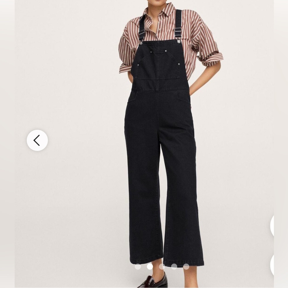 MANGO Wide-leg denim overalls